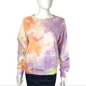 Wildfox NWT Tie-Dye Sweatshirt Soft & Cozy Multi-color Purple Yellow Med